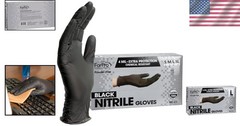 Powder-Free Nitrile Gloves, 4 Mil Thickness, Large Pack of 100 for Safe Handling