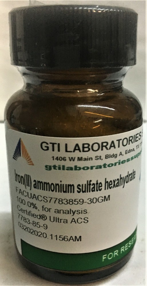 Iron(II) ammonium sulfate hexahydrate 100.0% for analysis Certified® Ultra ACS 3