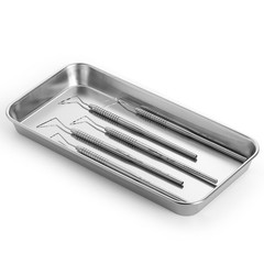 Dental Medical Stainless Steel Instrument Tray Tattoo Flat Trays 3 Sizes