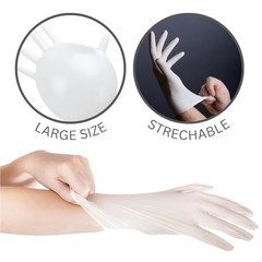 Safeguard unisex adult Latex Gloves, Box, Medium ,100 Count (Pack of 1)