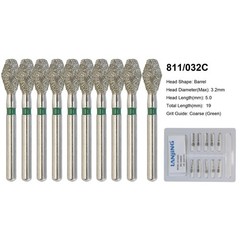 Dental Bur Diamond Burs FG High Speed Round End Taper Cylinder Football Barrel