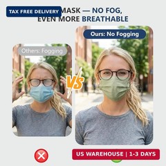 Disposable Face Mask for Adults – FSA Eligible HSA, 4 Ply 50 Pack Individually W