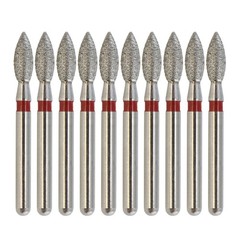 Multi-Use Dental Football Diamond FG Burs 368/020F Flame Fine Grit Red