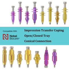 US Open/Closed Tray Impression Transfer Coping Conical Connection For Nobel