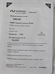 VWR Avantor 10062-892 Culture Plate 6-Well Sterile Ex 07.2026 (42 Remaining)