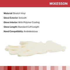 McKesson Stretch Vinyl Exam Glove, Large, Ivory