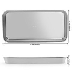 Dental Medical Stainless Steel Instrument Tray Tattoo Flat Trays 3 Sizes