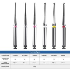Munce Burs Alternative Endodontic Carbide Bur RA Assorted Short & Long 6/Pack