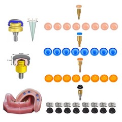 US 8PCS Dental Locator Overdenture Retention Caps & Metal Housing–PEEK Material