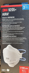 3M Aura Respirator 9205+ N95 Masks 3Pack Flat Fold Fiber glas Exp 2030 Lot of 12
