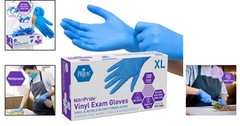 Disposable Nitrile Vinyl Blend Gloves X-Large Pack of 100 Blue Non-Sterile