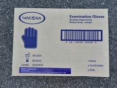 NACOSA Nitrile Exam Gloves Case of 10 Boxes, 1000-Piece, Large Size