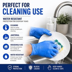 Blue Nitrile Gloves 3.5 Mil Powder Free Latex Free Exam Gloves 1000 Count