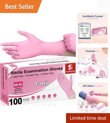 Nitrile Exam Gloves, 4-mil Medical Gloves Disposable Latex Free, Powder Free,…