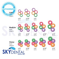Ortho INTRAORAL ELASTICS 5000 pcs (50 Bag x 100 pcs) All the sizes and weights