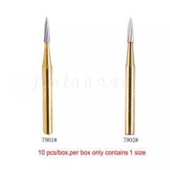 Dental Trimming & Finishing Gold Carbide Burs Tungsten FG 7901/7902 10PC/Pack