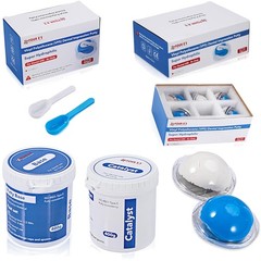 2x400g (Base+Catalystst)/12x25g Dental Putty Fast Set PVS VPS Impression Trays
