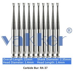 10/pk Dental Carbide Burs RA Latch Type 22mm Inverted Cone Football Low Speed