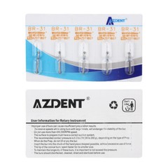 AZDENT 100Type Dental Diamond Burs FG Drill F High Speed Handpiece 1.6mm 5pc/PK