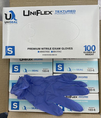 Uniseal UNIFLEX Premium Small Nitrile Exam Gloves Case/1000 Medical Dental 103-6