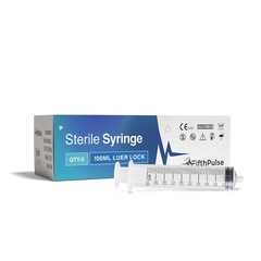 FifthPulse 100ml Syringe with Luer Lock (NO Needle) – Sterile – 5-Pack