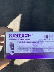 Case Of 10 Boxes Kim tech Size Small Nitrle Powder Free Exam Gloves