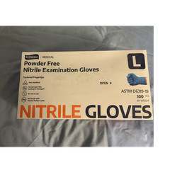 Supmedic Powder-Free Nitrile Examination Gloves Large 100 Count Medical Lab