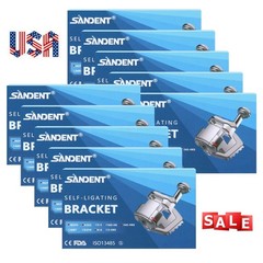 SANDENT Ortodoncia Dental Autoligado Brackets Roth 022 Ganchos 345