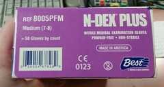 Showa N-Dex Nitrile Examination Gloves REF 8005PFM Box Non-Sterile 50ct Medium