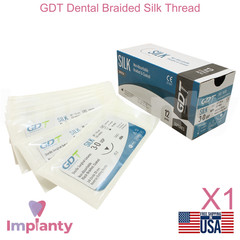 GDT Dental Braided Silk Thread Black Silicone SteriIe Individual Packs