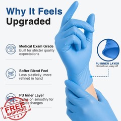 Schneider Blue Vinyl Exam Gloves 1000ct Small