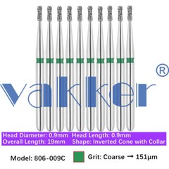 10Burs/pk Dental FG Diamond Burs High Speed Burs Inverted/ Double Inverted Cone