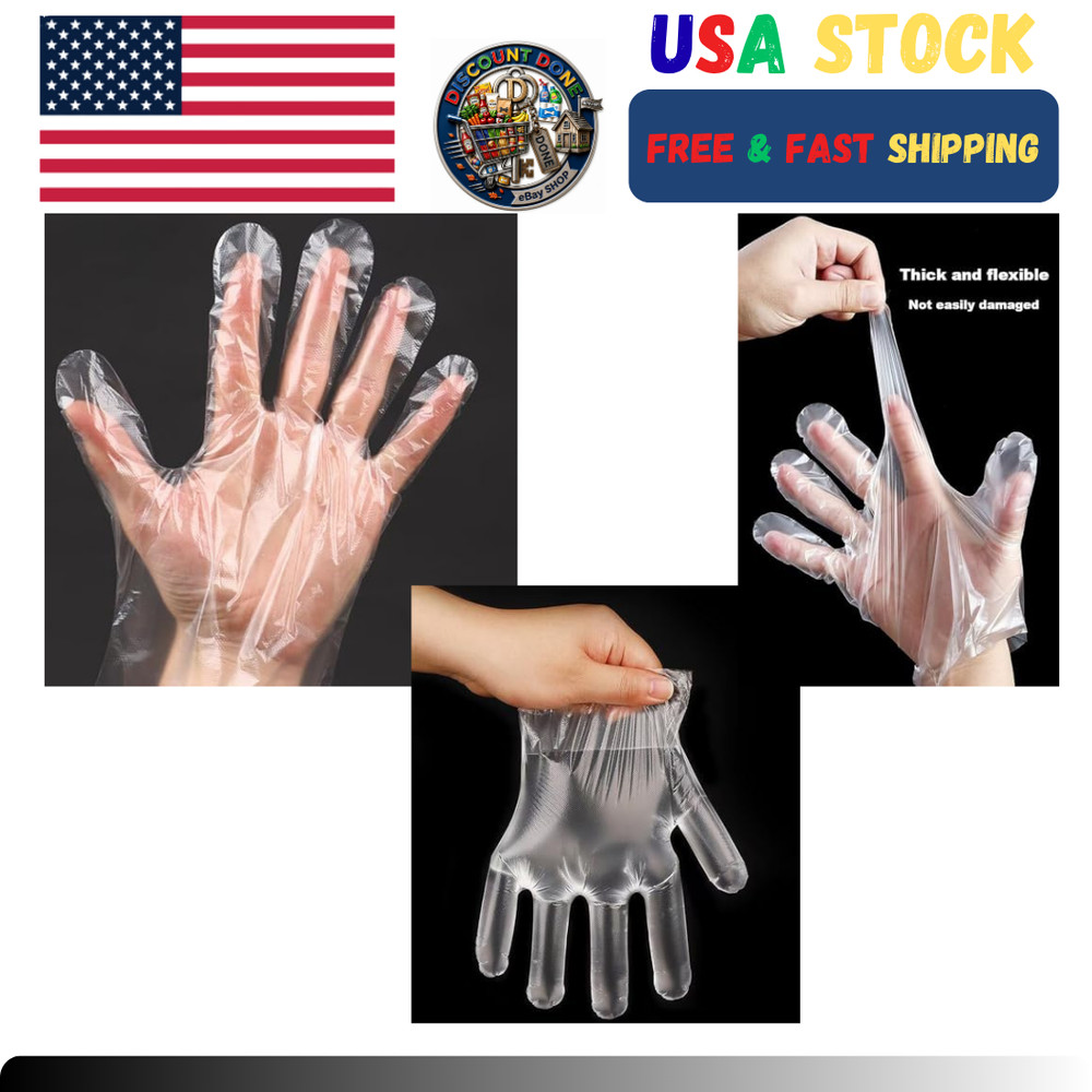 400 Count Disposable Poly Plastic Gloves for Cooking, Food Prep and Food Service