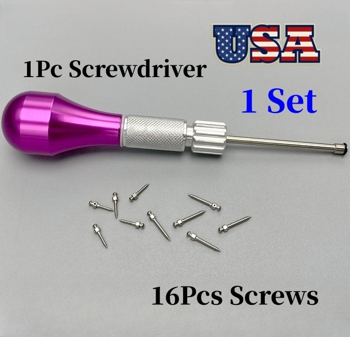 Dental Orthodontic Micro Implants Mini Screw Self-Drilling Fuchsia Screwdriver