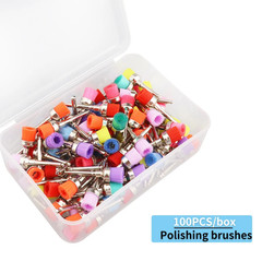 100pcs Dental Polishing Brush Heads Nylon Latch Flat Cleaning Set – NEW