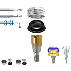 US 8PCS Dental Locator Overdenture Retention Caps & Metal Housing–PEEK Material