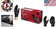 Lightweight Black Nitrile Gloves, 3 Mil, Powder-Free, Ideal for Food & Cleaning