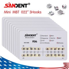 Dental Orthodontics Brackets Brace Mini MBT.022 Hooks 3 Metal 20pcs/pack