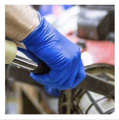Ammex Gloveworks GWRBN49100 Blue Nitrile Powder Free Industrial Gloves, 6 Mil