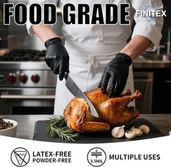 guantes desechables de nitrilo negro sin polvo ni latex examen 3 mil