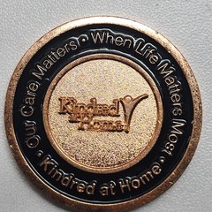 Vintage Kindred at Home Challenge Coin, Corporate Employee Recognition Medal