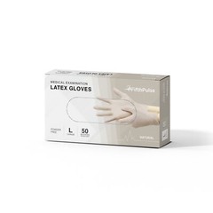 FifthPulse Exam Latex Gloves Powder Free Disposable Gloves 50 Ct Natural LG