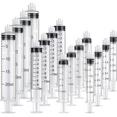 20 Pack Syringe without Needle, Plastic Curved Syringes for Epoxy Resin, Craft,