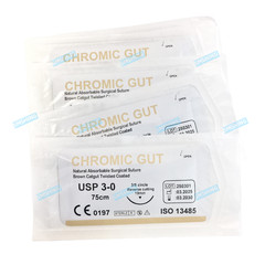 Absorbable Dental Oral Surgical Sutures CHROMIC GUT 3-0 PGA 4/0 Natural Needled
