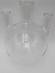 Pyrex Glass 3000mL 3-Neck Vertical Round Bottom Flask Clear-JNT Tooled Neck USA