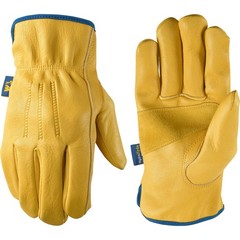 Wells Lamont Mens Slip-On Hydrahyde Leather Work Gloves Water-Resistant