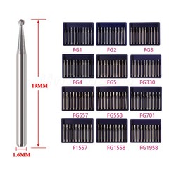 10pcs Dental Trimming Finishing Carbide Burs FG # Friction Grip Fit High Speed