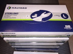Halyard Sterling Powder-Free Nitrile Exam Gloves Grey Latex Large Of 100 45271