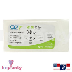 GDT Dental Mon0fiIament Nylon Thread 12pcs Blue SteriIe Individual Packs 75cm