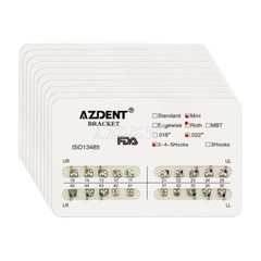 10 Packs AZDENT Dental Orthodontic Brackets Braces Metal Mini Roth.022 Hooks 345